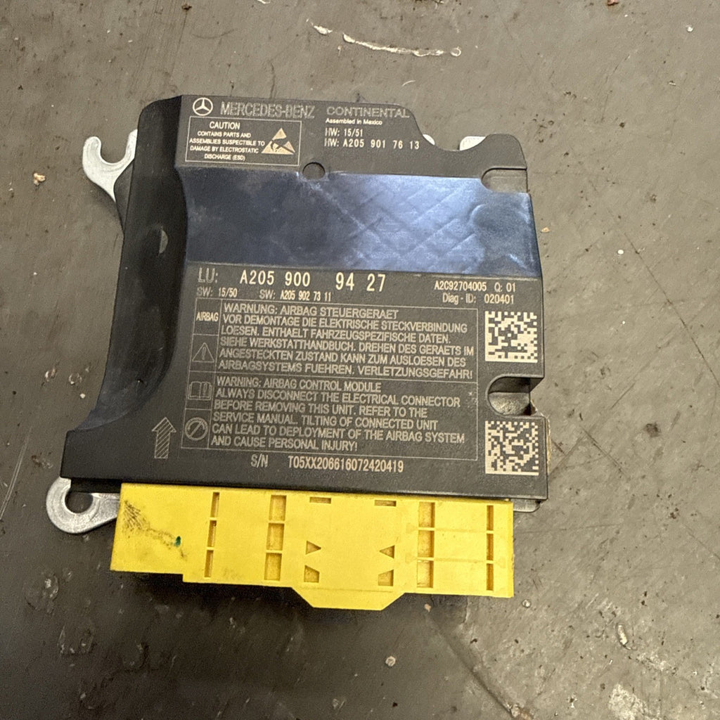 16-22 MERCEDES BENZ X253 SAFETY AIRBAG SENSOR CONTROL MODULE A2059009427