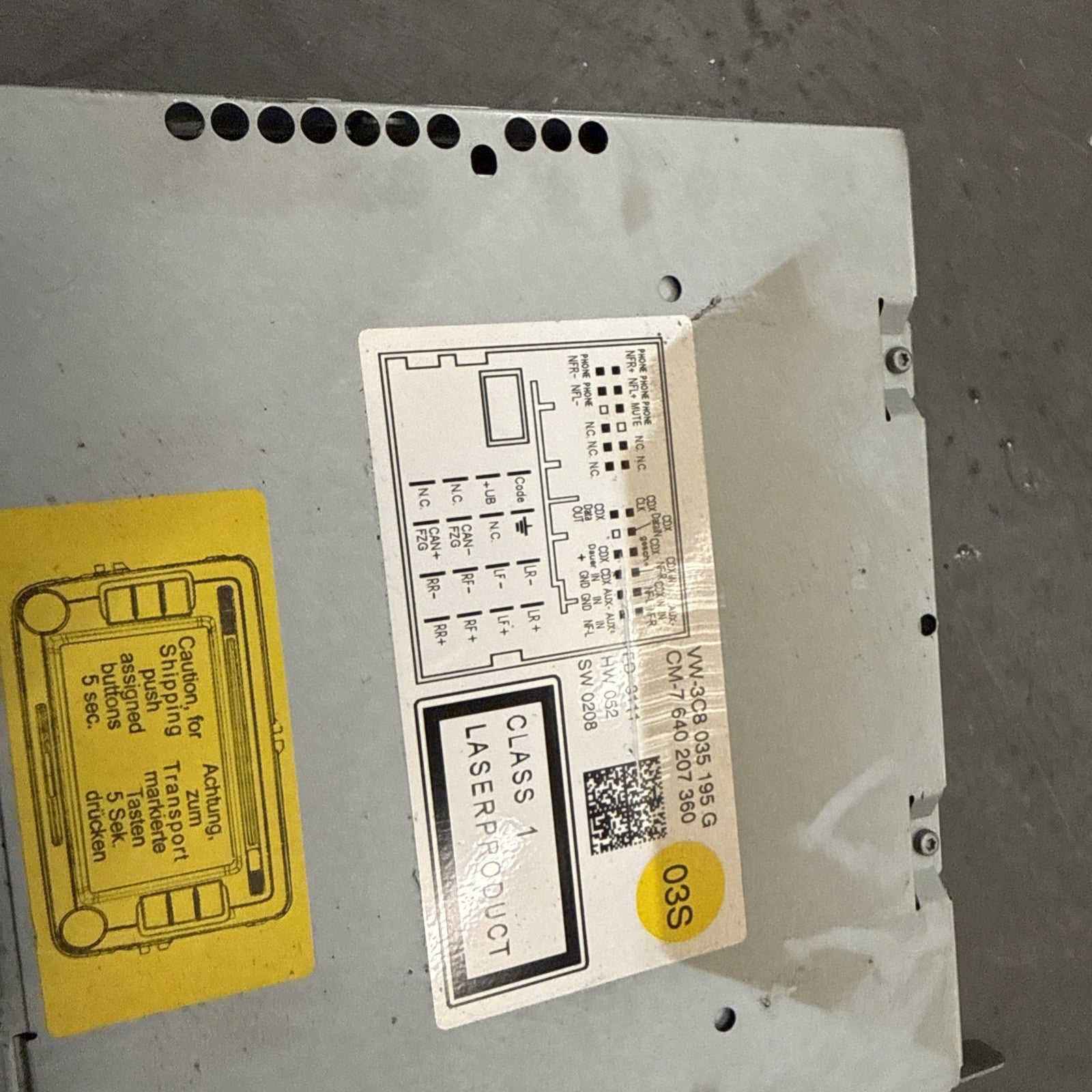 2009-2012 VOLKSWAGEN GOLF MK6 RADIO STEREO CD PLAYER HEADUNIT 3C8035195G