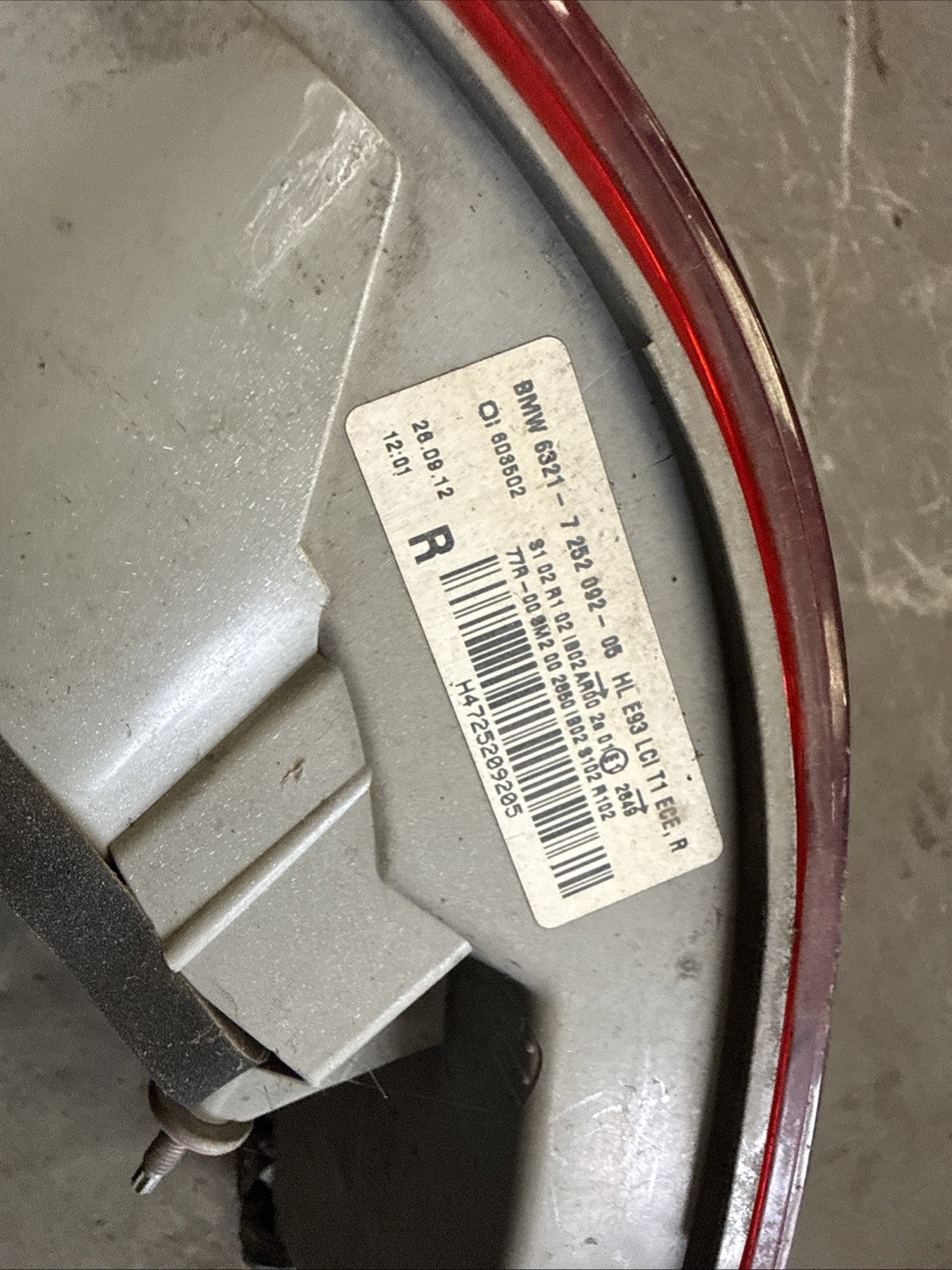 2010-2013 BMW 3 SERIES Coupe Driver Rear Tail Light  Lamp O/S 2 Door RH E92 E93